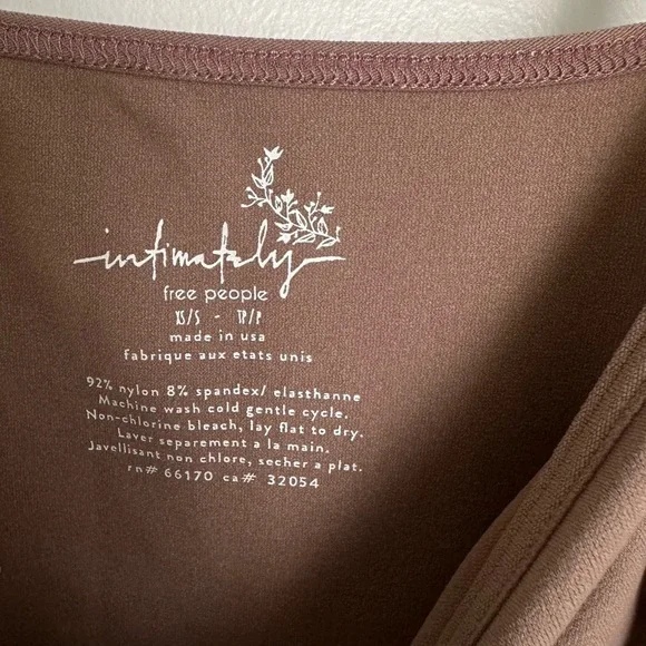 NWOT Free People Intimately Free Seamless V neck Slip Taupe Brown Size XS/Small - Picture 3 of 5